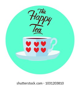 Tea time card. Vector illustration. Tea time party invitation.