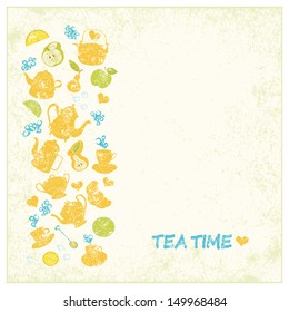 Tea time card. Vector illustration