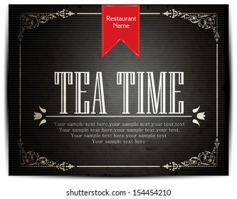 tea time card. vector illustration