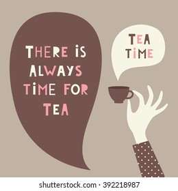 tea time card. vector illustration