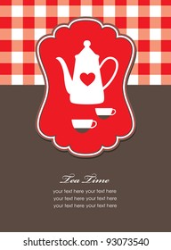 tea time card. vector illustration