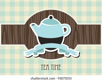tea time card. vector illustration