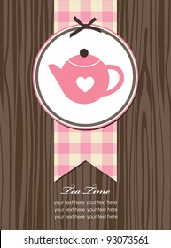 tea time card. vector illustration