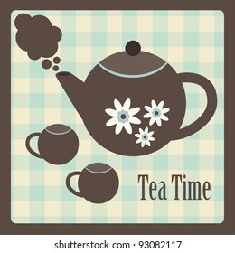 tea time card. vector illustration