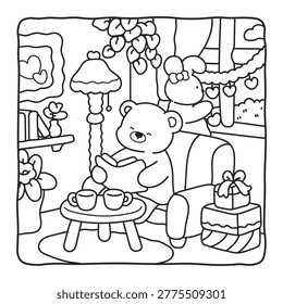 Tea Time Coloring Page