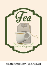 Tea time concept with tea cup design, vector illustration 10 eps graphic.