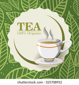 Tea time concept with tea cup design, vector illustration 10 eps graphic.