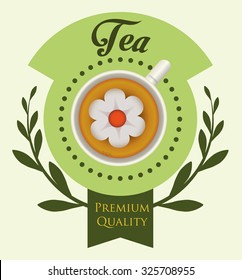 Tea time concept with tea cup design, vector illustration 10 eps graphic.