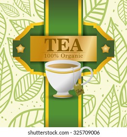 Tea time concept with tea cup design, vector illustration 10 eps graphic.