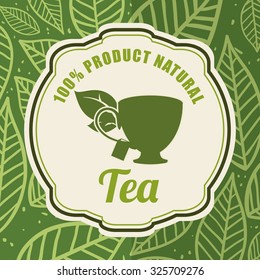 Tea time concept with tea cup design, vector illustration 10 eps graphic.