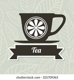 Tea time concept with tea cup design, vector illustration 10 eps graphic.
