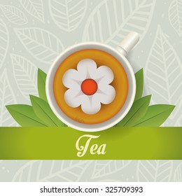 Tea time concept with tea cup design, vector illustration 10 eps graphic.