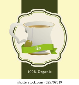 Tea time concept with tea cup design, vector illustration 10 eps graphic.