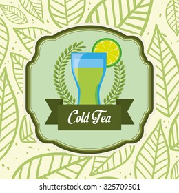 Tea time concept with glass design, vector illustration 10 eps graphic.
