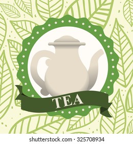 Tea time concept with tea kettle design, vector illustration 10 eps graphic.