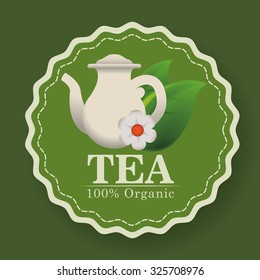 Tea time concept with tea kettle design, vector illustration 10 eps graphic.