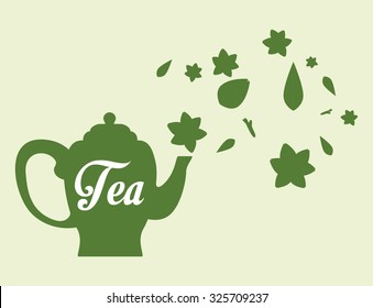Tea time concept with tea kettle design, vector illustration 10 eps graphic.