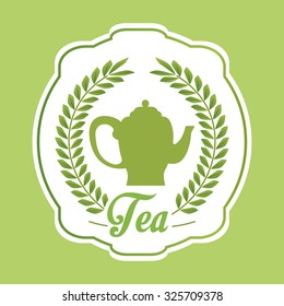 Tea time concept with tea kettle design, vector illustration 10 eps graphic.