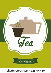 Tea time concept with tea kettle design, vector illustration 10 eps graphic.