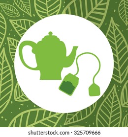 Tea time concept with tea kettle design, vector illustration 10 eps graphic.