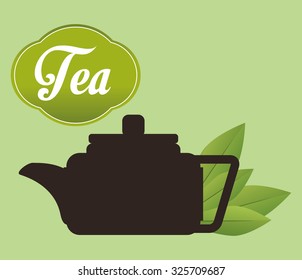 Tea time concept with tea kettle design, vector illustration 10 eps graphic.