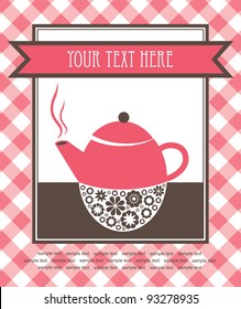 tea time cute card. vector illustration