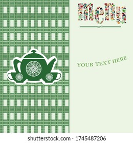 Tea time. Cute menu card. vector illustration