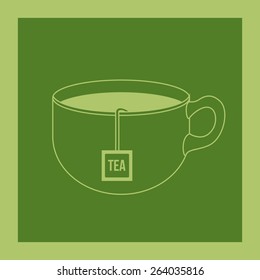 Tea time design over green background, vector illustration