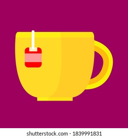 Tea time design over violet background, vector illustration