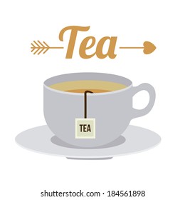 Tea time design over white background, vector illustration