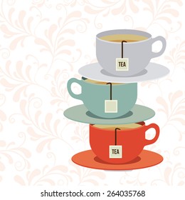 Tea time design over white background, vector illustration