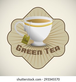 Tea time digital design, vector illustration 10 eps graphic