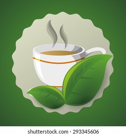 Tea time digital design, vector illustration 10 eps graphic