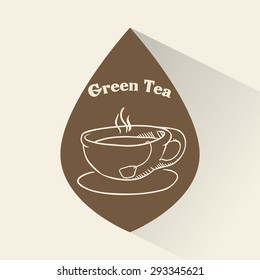 Tea time digital design, vector illustration 10 eps graphic