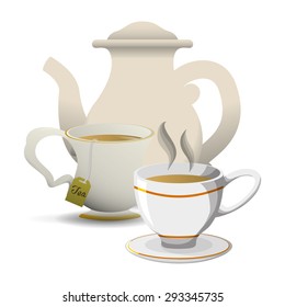 Tea time digital design, vector illustration 10 eps graphic