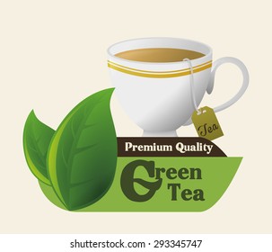 Tea time digital design, vector illustration 10 eps graphic