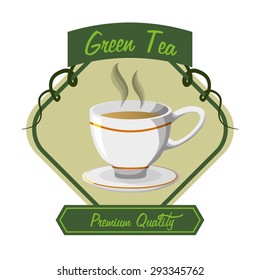 Tea time digital design, vector illustration 10 eps graphic