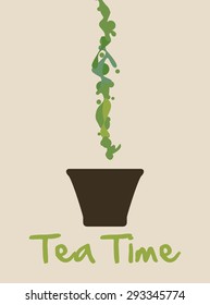 Tea time digital design, vector illustration 10 eps graphic
