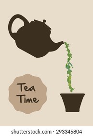 Tea time digital design, vector illustration 10 eps graphic