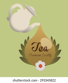 Tea time digital design, vector illustration 10 eps graphic