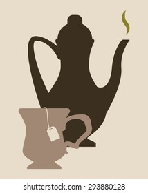 Tea time digital design, vector illustration 10 eps graphic