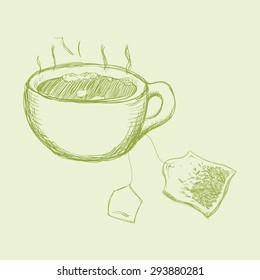 Tea time digital design, vector illustration 10 eps graphic