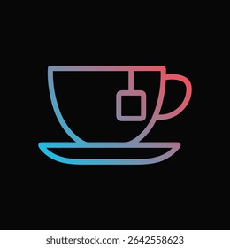 Tea time dreams in gradient hues. Icon symbol illustration