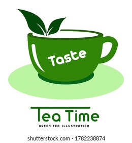 tea time, green tea vector illustration isolated white