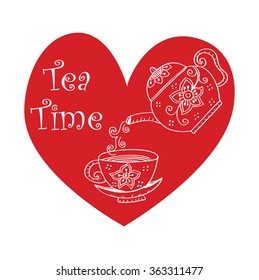 Tea Time. Hand drawing illustration.