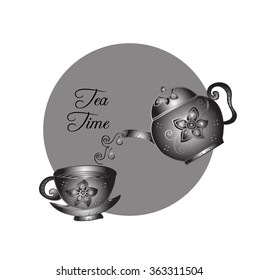 Tea Time. Hand drawing illustration.