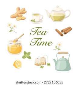Juego de Elementos de bebida de hierbas Tea Time