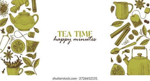 Anuncio de Vector Horizontal de la hora del té