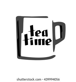 tea time icon, cup, graphic arts
