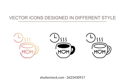 Tea Time icon design with white background stock illustration